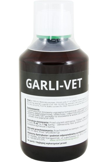 Garli-Vet 125ml - tonik czosnkowy na karmę i wodę