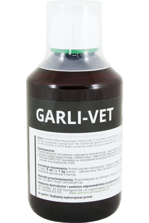 Garli-Vet 125ml - tonik czosnkowy na karmę i wodę